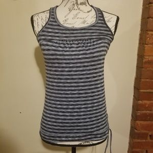 Athleta Gray Stripe Space Tinker Tank Top Sz.XXS